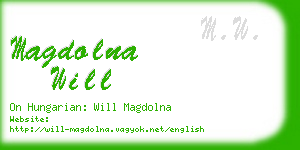 magdolna will business card